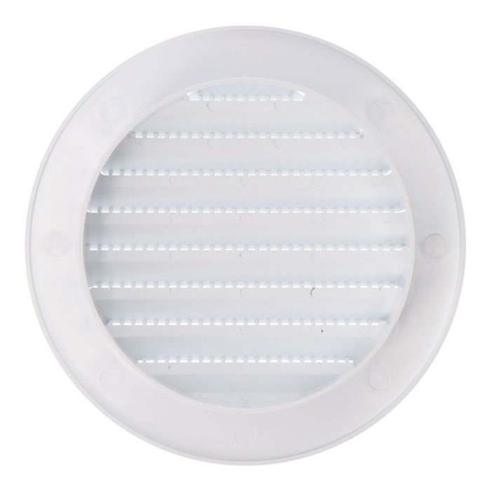Edm Rejilla de ventilación redonda empotrable con mosquitera ø90mm ABS blanca