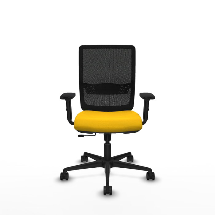 PIQUERAS Y CRESPO Silla de oficina Haches, Mecanismo Sincro/Traslack, Amarillo/Negro