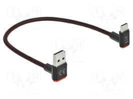 DeLOCK Cable EASY-USB 2.0 Tipo-A a USB Type-C™ 0,2 m Negro Angular