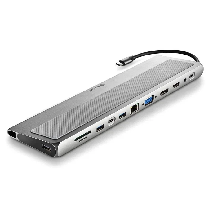 NGS WonderDock 12 Pro Hub USB Tipo-C 12 en 1 con 2xHDMI 4K, VGA, RJ45, 3xUSB 3.0, Lector Tarjetas SD/TF, USB-C PD 100W Gris NGS WonderDock 12 Pro Hub USB Tipo-C 12 en 1 con 2xHDMI 4K, VGA, RJ45, 3xUSB 3.0, Lector Tarjetas SD/TF, USB-C PD 100W Gris