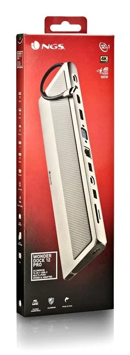 NGS WonderDock 12 Pro Hub USB Tipo-C 12 en 1 con 2xHDMI 4K, VGA, RJ45, 3xUSB 3.0, Lector Tarjetas SD/TF, USB-C PD 100W Gris NGS WonderDock 12 Pro Hub USB Tipo-C 12 en 1 con 2xHDMI 4K, VGA, RJ45, 3xUSB 3.0, Lector Tarjetas SD/TF, USB-C PD 100W Gris