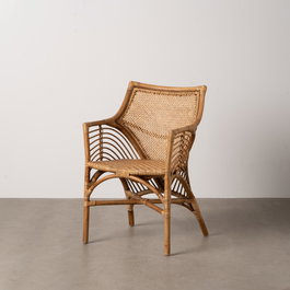 Sillón Marrón Ratán Decoración 56 X 54 X 84 cm