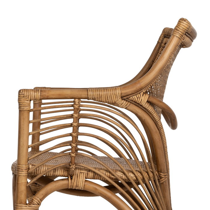 Sillón Marrón Ratán Decoración 56 X 54 X 84 cm