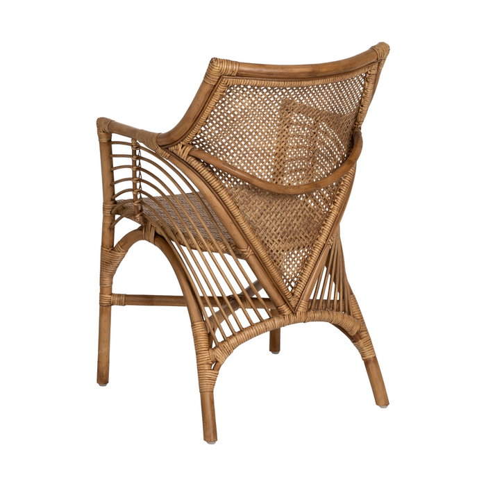 Sillón Marrón Ratán Decoración 56 X 54 X 84 cm