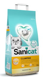 Sanicat Arena Aglomerante para Gatos Clumping Sin Perfume 16lt Bentonita Oxígeno Activo Sin Polvo