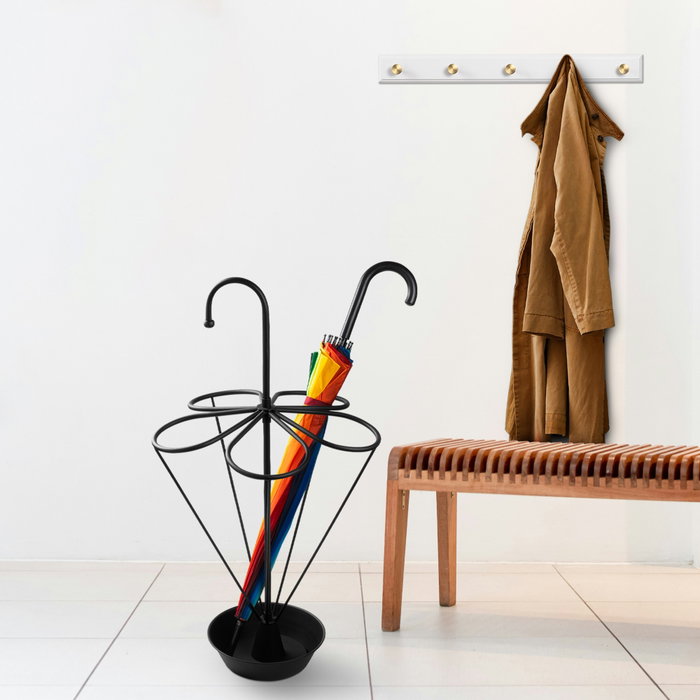Aberto Design Paragüero 001, Metal Negro, 40 x 40 x 76 cm