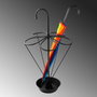 Aberto Design Paragüero 001, Metal Negro, 40 x 40 x 76 cm