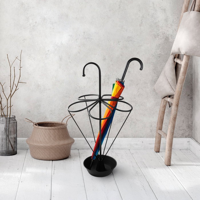Aberto Design Paragüero 001, Metal Negro, 40 x 40 x 76 cm