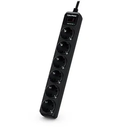 CyberPower B0620SC0-DE Regleta con 6 tomas de corriente y cable de 1,8 m, Negra