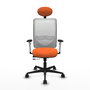 PIQUERAS Y CRESPO Silla de oficina Zulema con mecanismo Sincro/Traslack, Naranja y Blanco