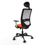 PIQUERAS Y CRESPO Silla de oficina Zulema con mecanismo Sincro/Traslack, Naranja y Blanco