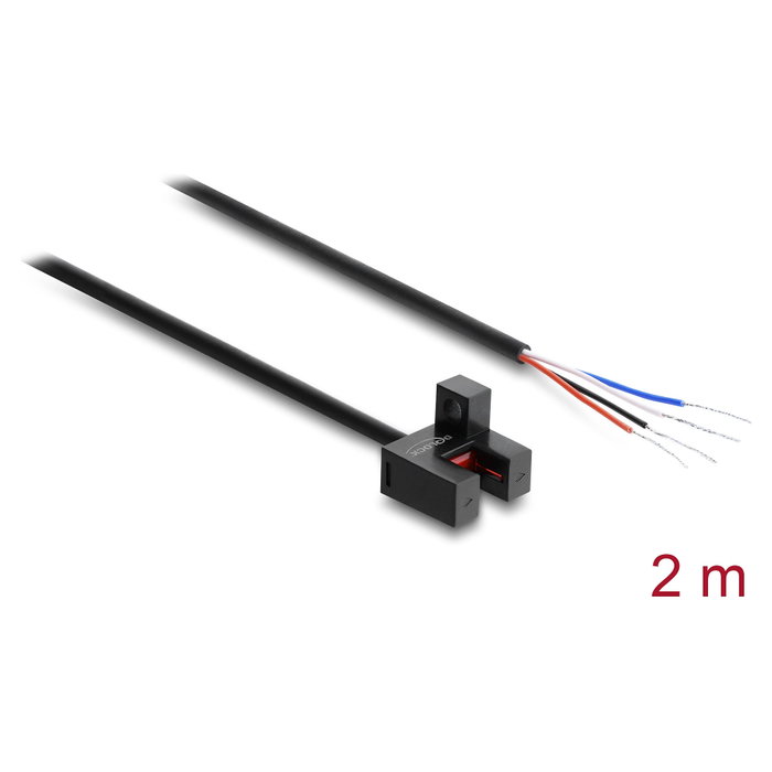 DeLOCK Barrera de luz 5 mm Tipo F con 4 x extremos de cable abiertos PNP L/D conmutable 2 m DeLOCK Barrera de luz 5 mm Tipo F con 4 x extremos de cable abiertos PNP L/D conmutable 2 m