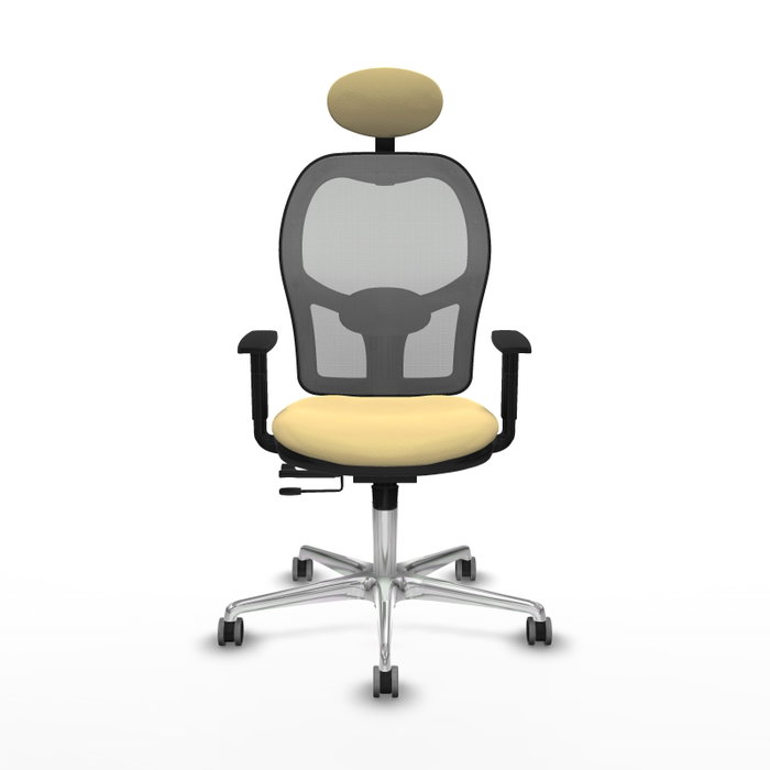 PIQUERAS Y CRESPO Silla de oficina Jorquera con mecanismo Sincro/Traslack, Crema y Gris