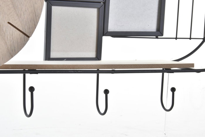 DKD Home Decor Estanteria Pared Urban Negro Marron Metal Madera 10 x 26 x 52 cm (4 Unidades)