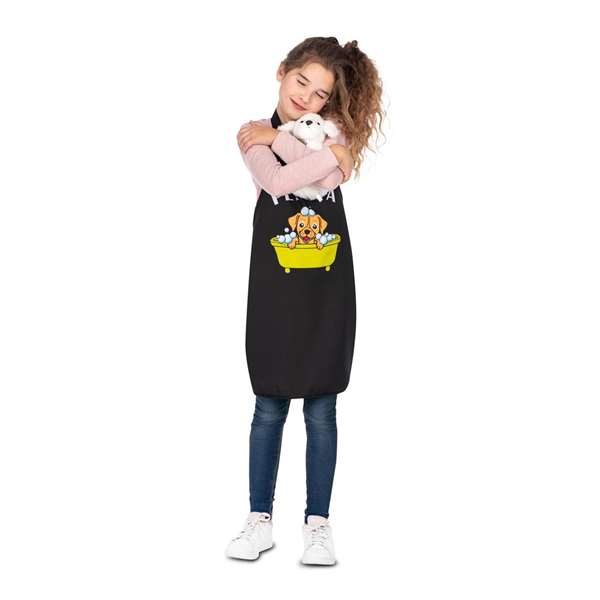 My Other Me Disfraz Peluquero/a Canino/a con Delantal, Perrito Peluche, Pinzas, Coleteros, Peine y Tijeras Talla 3-5 Años