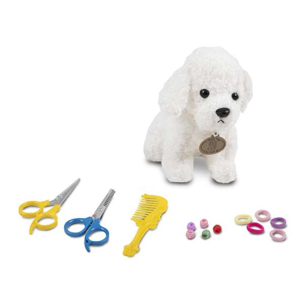 My Other Me Disfraz Peluquero/a Canino/a con Delantal, Perrito Peluche, Pinzas, Coleteros, Peine y Tijeras Talla 3-5 Años