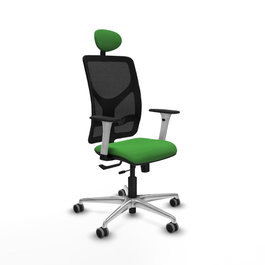 PIQUERAS Y CRESPO Silla de oficina Motilla con mecanismo Sincro/Traslack, Verde y Negro