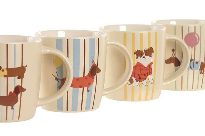 DKD Home Decor Mug Scandi Multicolor 365ml 12 Unidades DKD Home Decor Mug Scandi Multicolor 365ml 12 Unidades