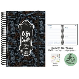 Senfort Agenda Escolar Student Decorada Skateboard 2026-27