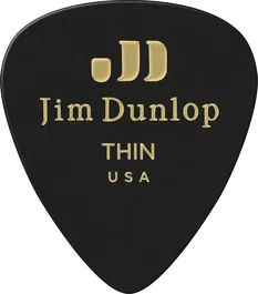 Dunlop Pack 12 Púas Genuine Celluloid Classic Negro - Thin
