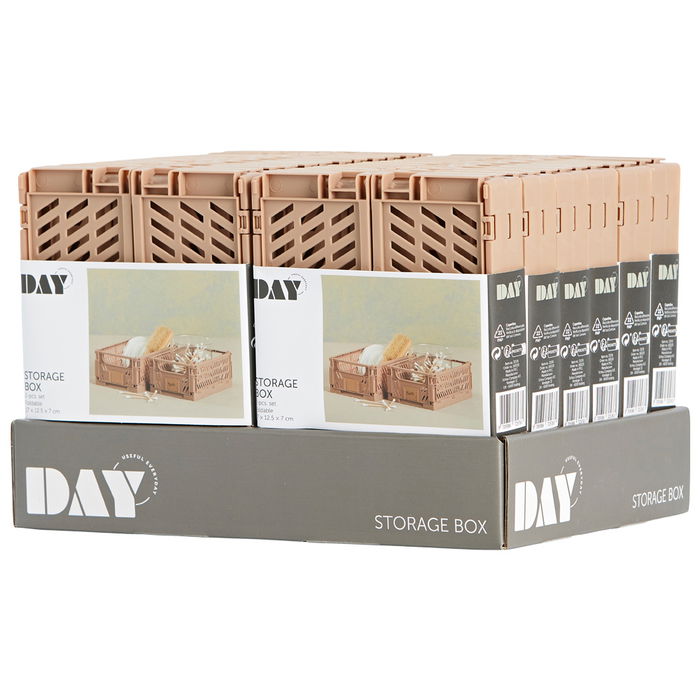 Day Juego de 2 Cajas Plegables 17x12,5 cm Color Arena Natural