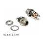 DeLOCK 89911 Conector hembra DC 5,5 x 2,5 x 9,5 mm para montaje por soldadura