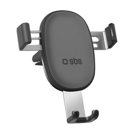 SBS Soporte Gravity para Smartphone con Clip para Rejilla de Ventilación, Negro