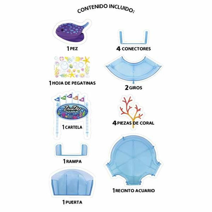 Toy Partner Acuario Zhu Zhu sin agua con decoración submarina