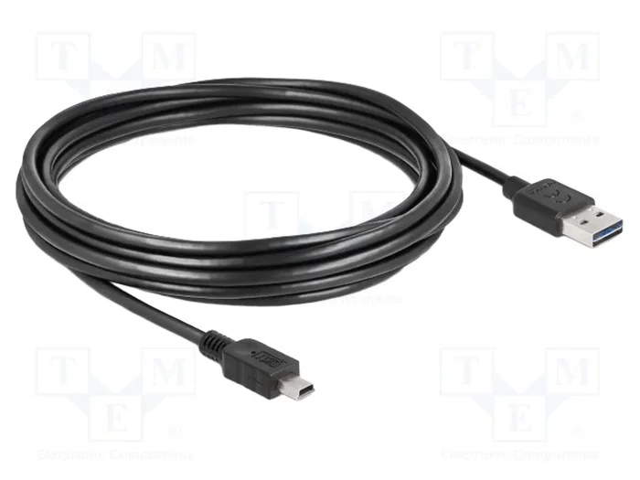 DeLOCK Cable USB 2.0 Tipo-A a Mini-B de 5 m, Negro DeLOCK Cable USB 2.0 Tipo-A a Mini-B de 5 m, Negro