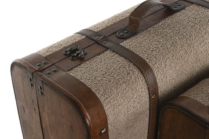 DKD Home Decor Baul Alpino Marron Beige 37 x 24 x 60 cm Set de 2