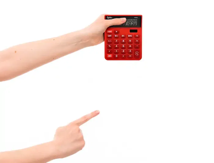 Liderpapel xf22 Calculadora Sobremesa 10 Dígitos Solar y Pilas Color Rojo 127x105x24 mm