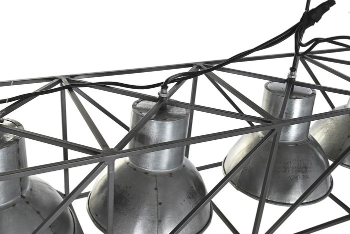 DKD Home Decor Lámpara Techo Metal Gris Negro 24 x 24 x 115 cm