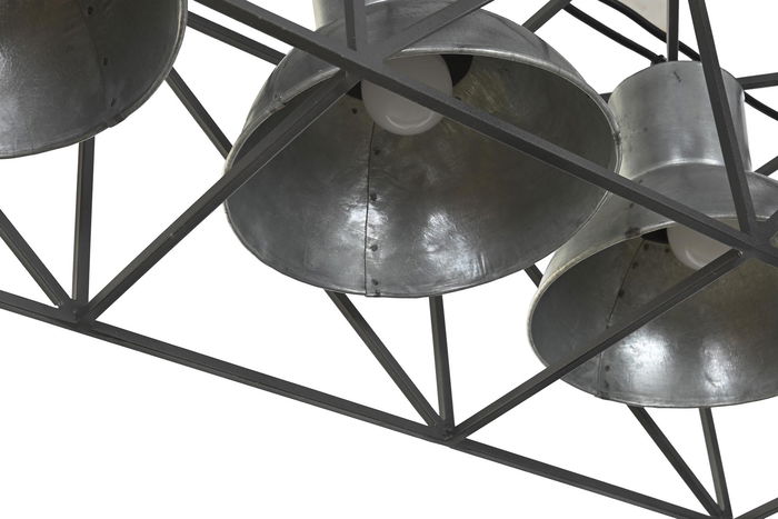 DKD Home Decor Lámpara Techo Metal Gris Negro 24 x 24 x 115 cm