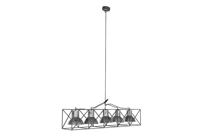 DKD Home Decor Lámpara Techo Metal Gris Negro 24 x 24 x 115 cm