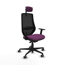 PIQUERAS Y CRESPO Silla de oficina Mardos con mecanismo Sincro/Traslack, Morado/Negro