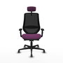 PIQUERAS Y CRESPO Silla de oficina Mardos con mecanismo Sincro/Traslack, Morado/Negro