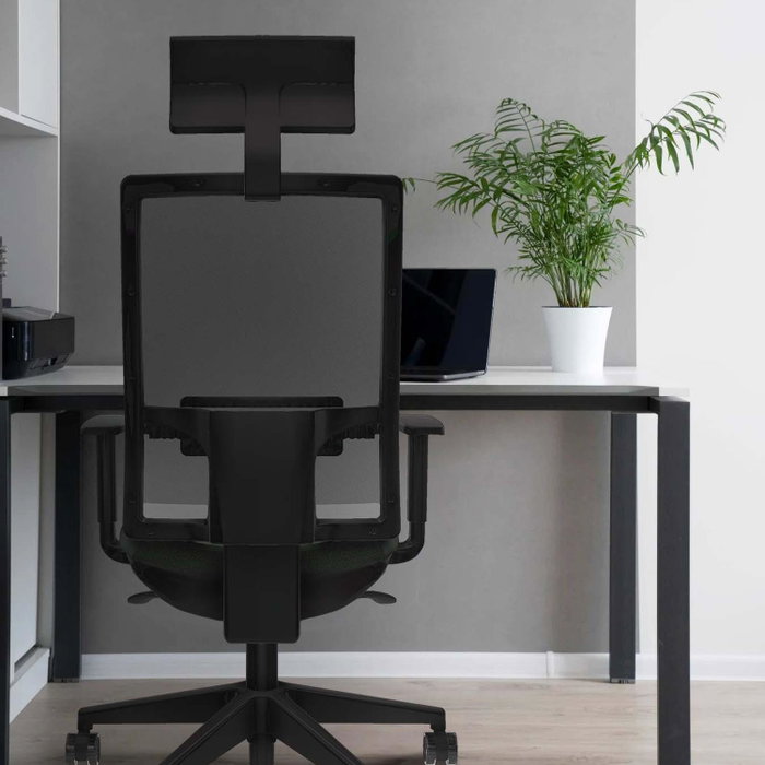 PIQUERAS Y CRESPO Silla de oficina Horna con Mecanismo Sincro Azul y Negro