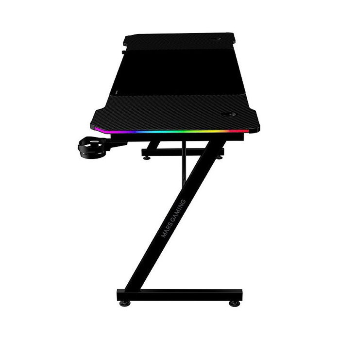 Mars gaming Mesa Mgdx160Rgb Negro 160x60x75cm Fibra de Carbono RGB con Mando de Gestión de Cables