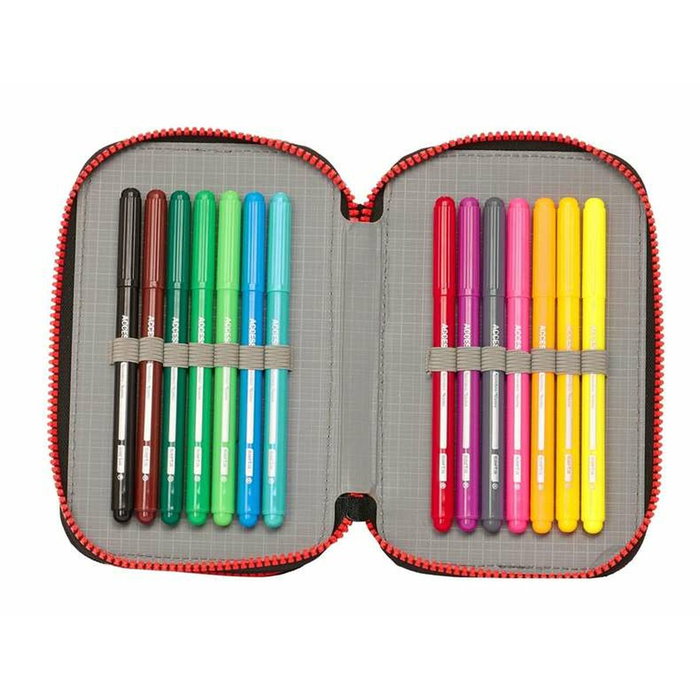 Estuche Escolar My Hero Academia Negro 12.5 x 19.5 x 4 cm 28 piezas