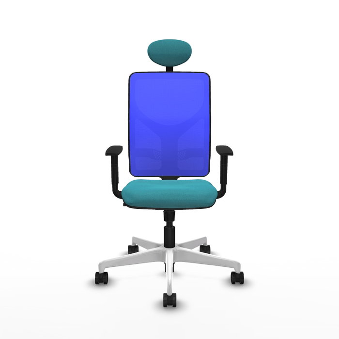 PIQUERAS Y CRESPO Silla de oficina Motilla con mecanismo Sincro, Tela Turquesa y Malla Azul PIQUERAS Y CRESPO Silla de oficina Motilla con mecanismo Sincro, Tela Turquesa y Malla Azul