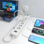 Aisens Regleta de 6 Tomas con 2 USB-C y 2 USB-A, Cargador 20W, Blanco