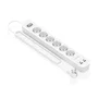 Aisens Regleta de 6 Tomas con 2 USB-C y 2 USB-A, Cargador 20W, Blanco