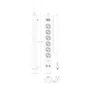 Aisens Regleta de 6 Tomas con 2 USB-C y 2 USB-A, Cargador 20W, Blanco