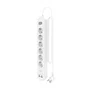 Aisens Regleta de 6 Tomas con 2 USB-C y 2 USB-A, Cargador 20W, Blanco