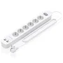 Aisens ASPS-2A2C16-W Regleta de Enchufes Multifunción con 6 Tomas Schuko, Cargador PD3.0 20W (2 USB-C + 2 USB-A), Interruptor LED, Cable 1.4m, Protección Infantil, Blanco
