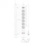 Aisens ASPS-2A2C16-W Regleta de Enchufes Multifunción con 6 Tomas Schuko, Cargador PD3.0 20W (2 USB-C + 2 USB-A), Interruptor LED, Cable 1.4m, Protección Infantil, Blanco