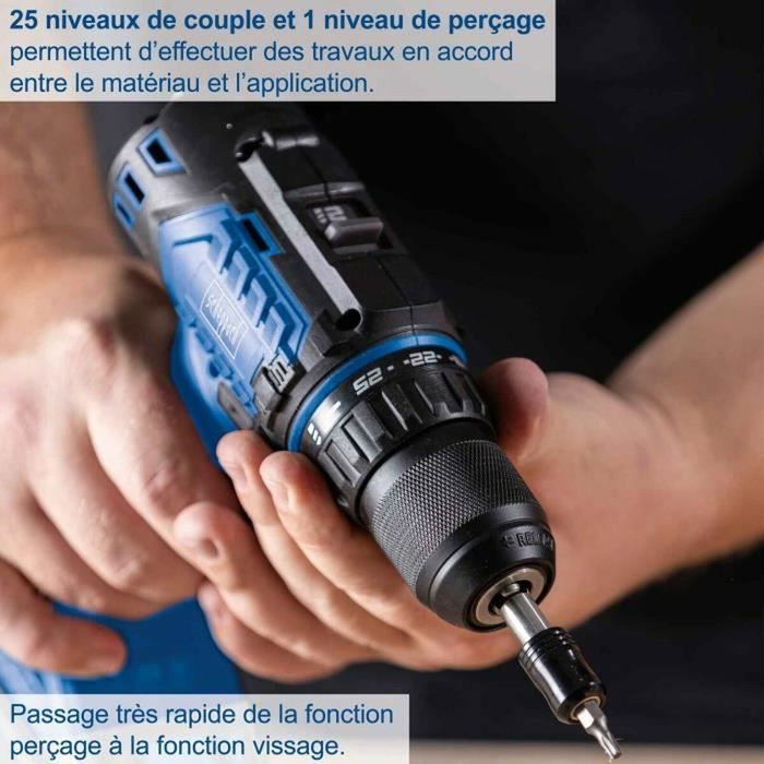 Scheppach Taladro-destornillador inalámbrico 20V IXES 60 Nm 13mm