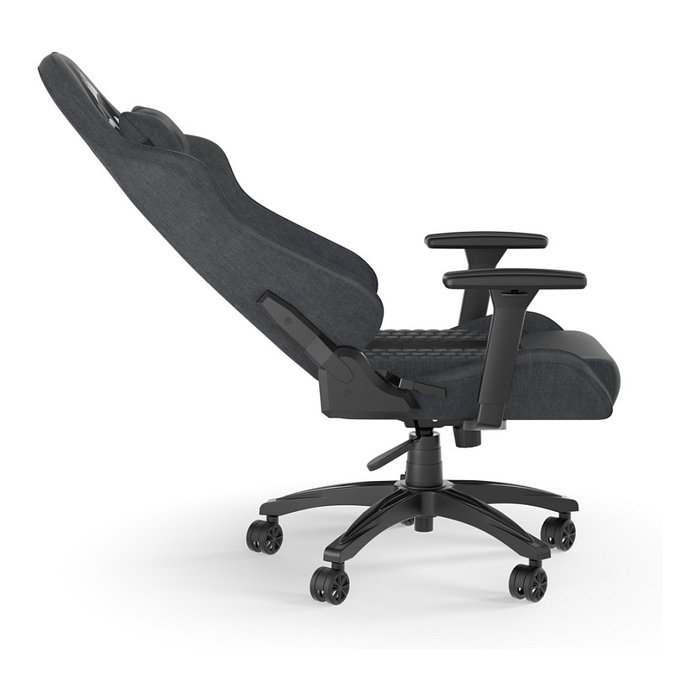 Corsair TC100 RELAXED Silla Gaming Ergonómica con Asiento y Respaldo Acolchados en Tela, Color Gris y Negro, Reposabrazos 2D Ajustables, Soporta 120 kg