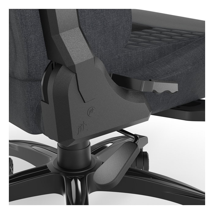 Corsair TC100 RELAXED Silla Gaming Ergonómica con Asiento y Respaldo Acolchados en Tela, Color Gris y Negro, Reposabrazos 2D Ajustables, Soporta 120 kg