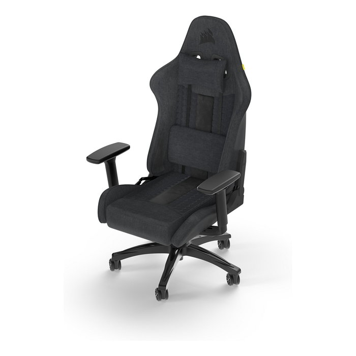 Corsair TC100 RELAXED Silla Gaming Ergonómica con Asiento y Respaldo Acolchados en Tela, Color Gris y Negro, Reposabrazos 2D Ajustables, Soporta 120 kg